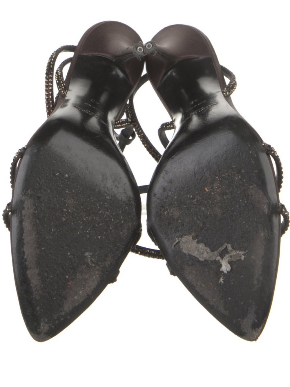 Saint Laurent Satin Crystal Embellishments Sandals - Picture 5 of 5